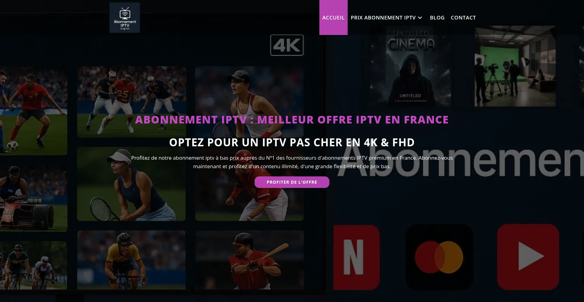 Website screenshot of Abonnement-iptv.digital