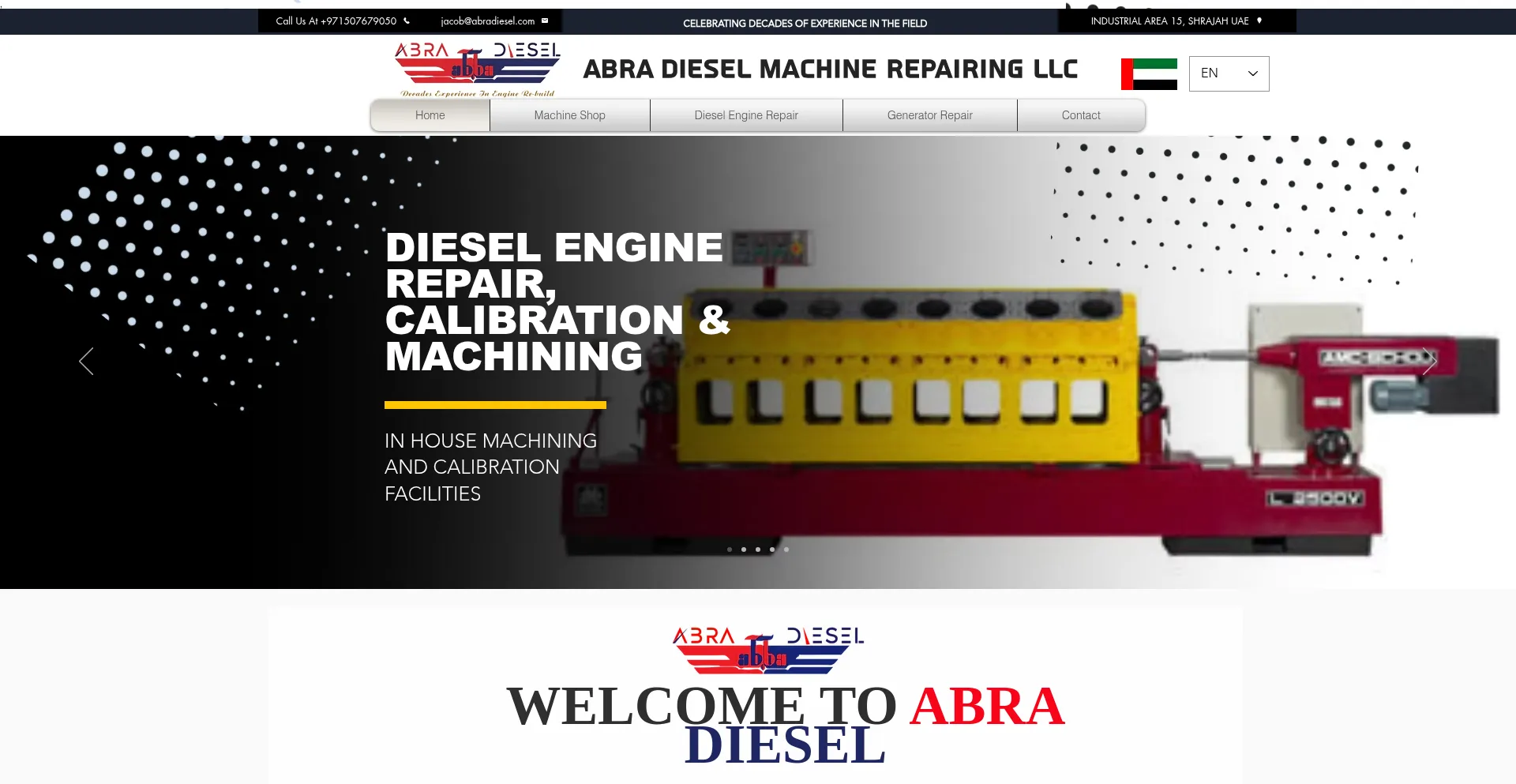 Website screenshot of Abradiesel.org