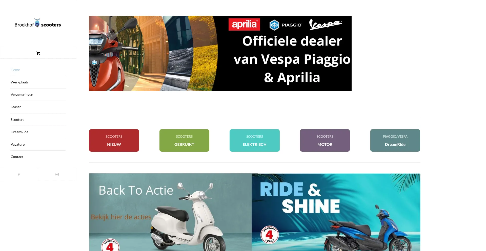 Website screenshot of Abscooters.nl