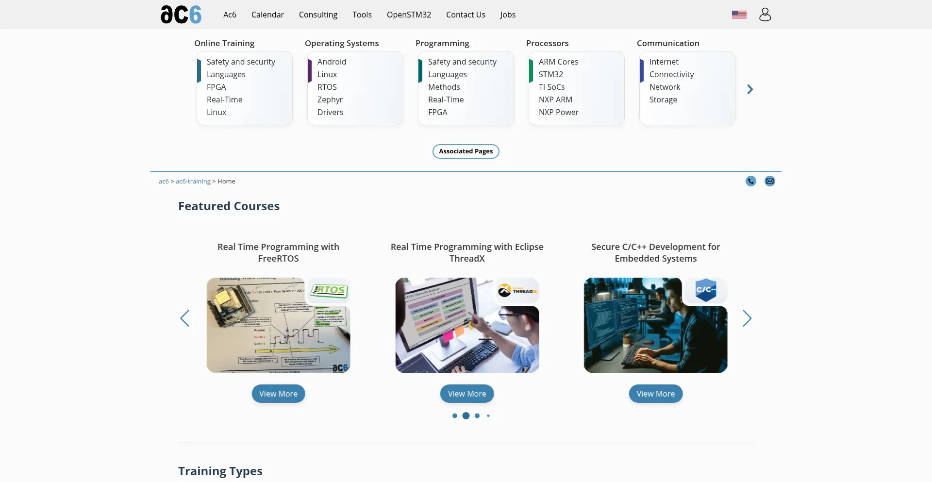 Website screenshot of Ac6-training.com