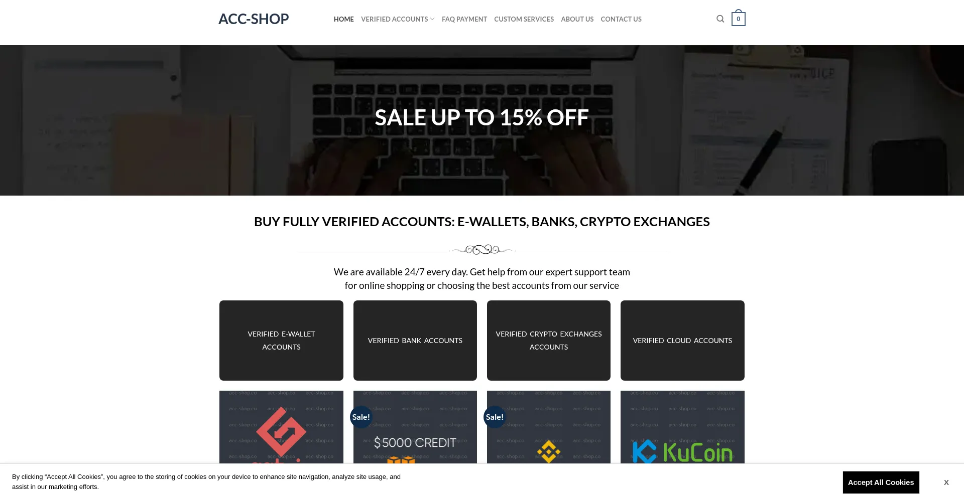 Website screenshot of Acc-shop.co