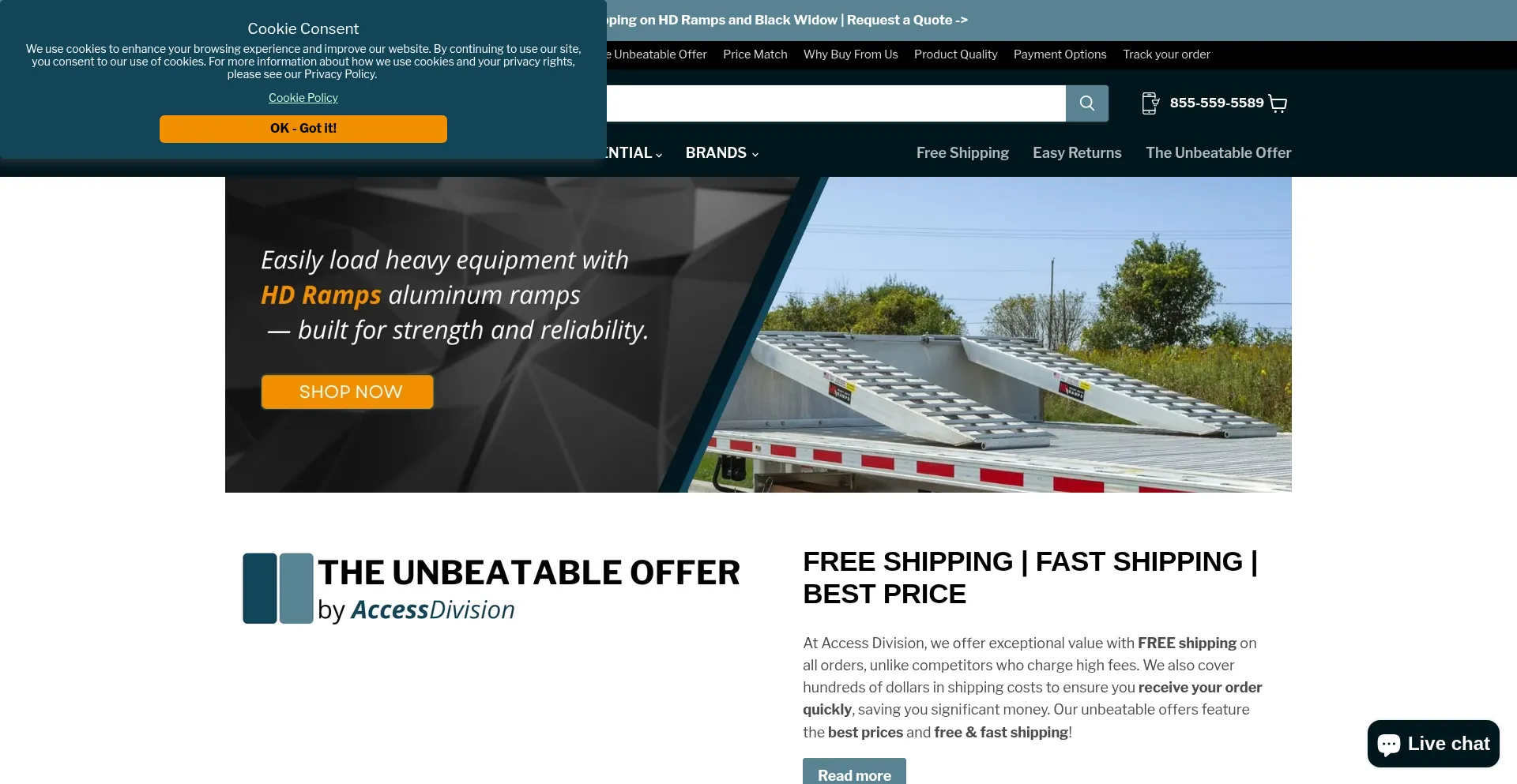 Website screenshot of Accessdivision.com