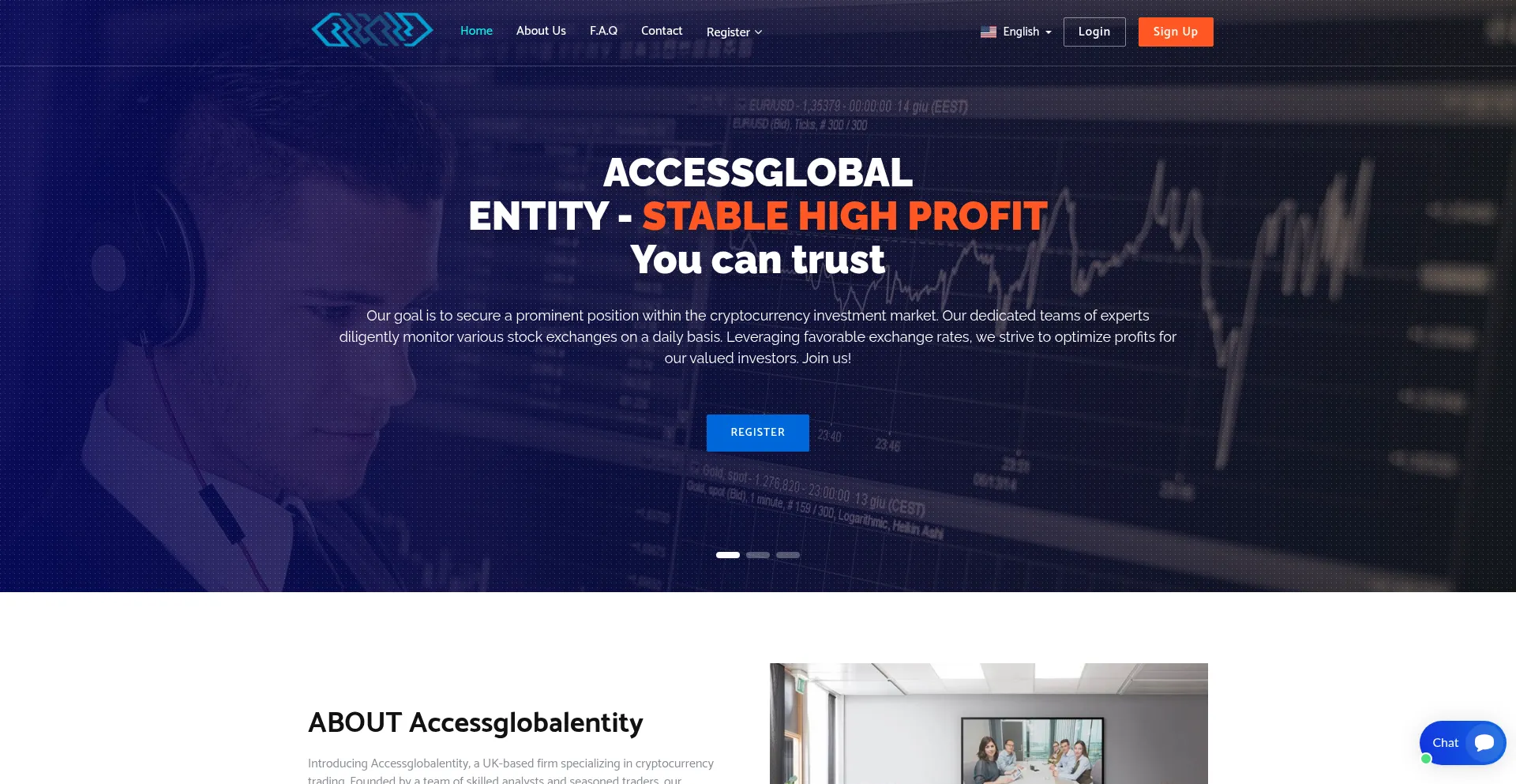 Website screenshot of Accessglobalentity.com