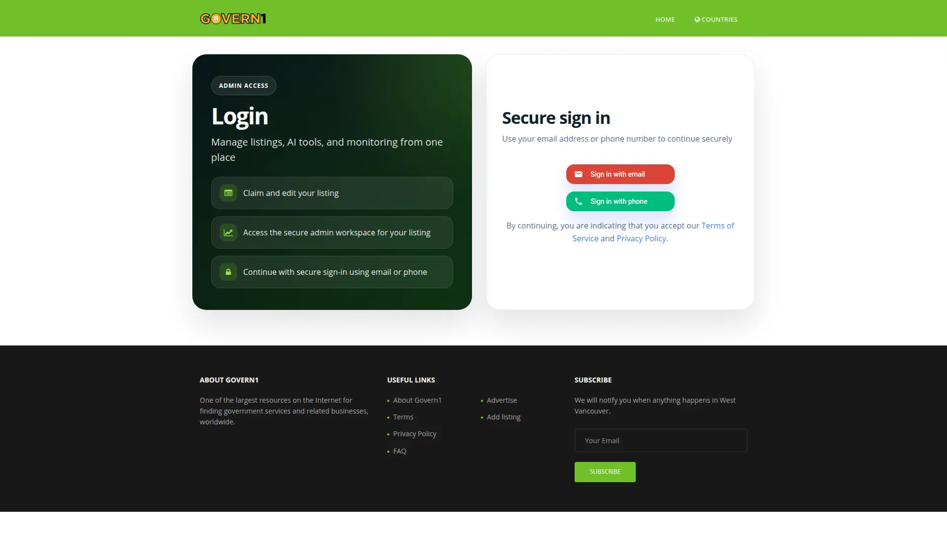 Account.govern1.com