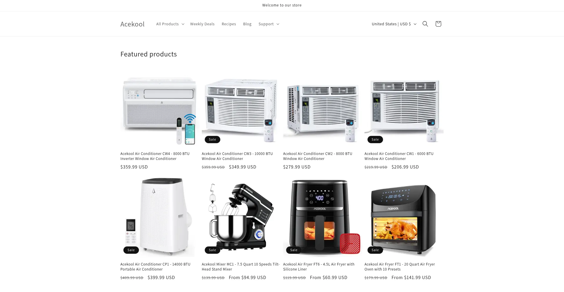 Website screenshot of Acekool.vip