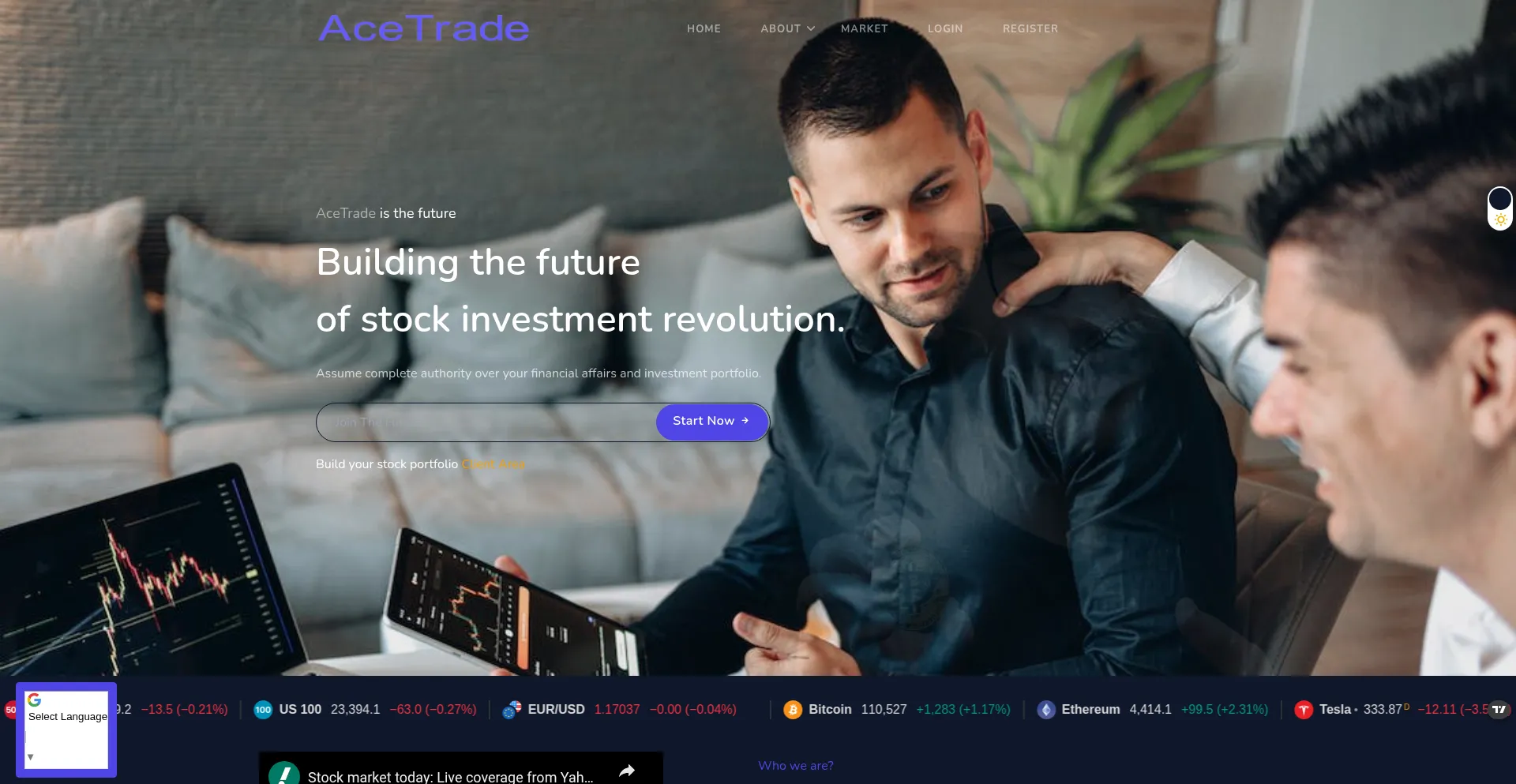 Website screenshot of Acetradegroup.com