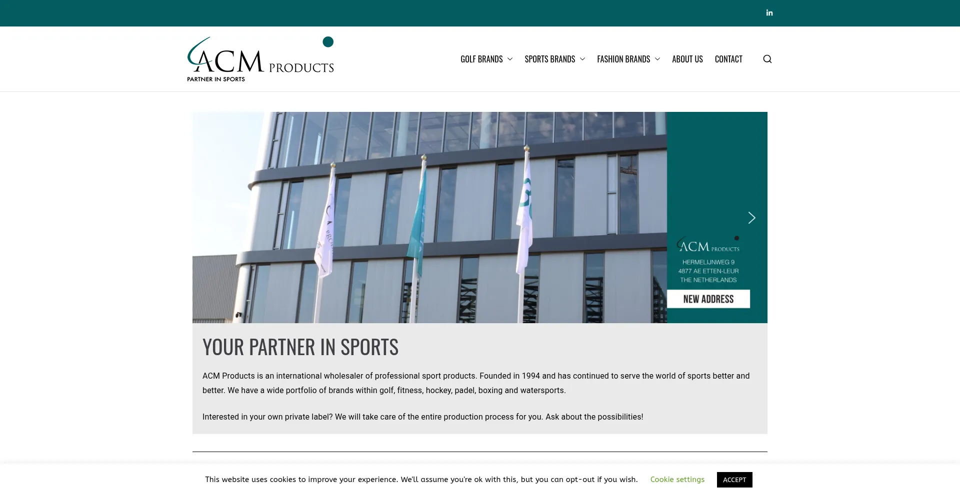 Website screenshot of Acm-products.com