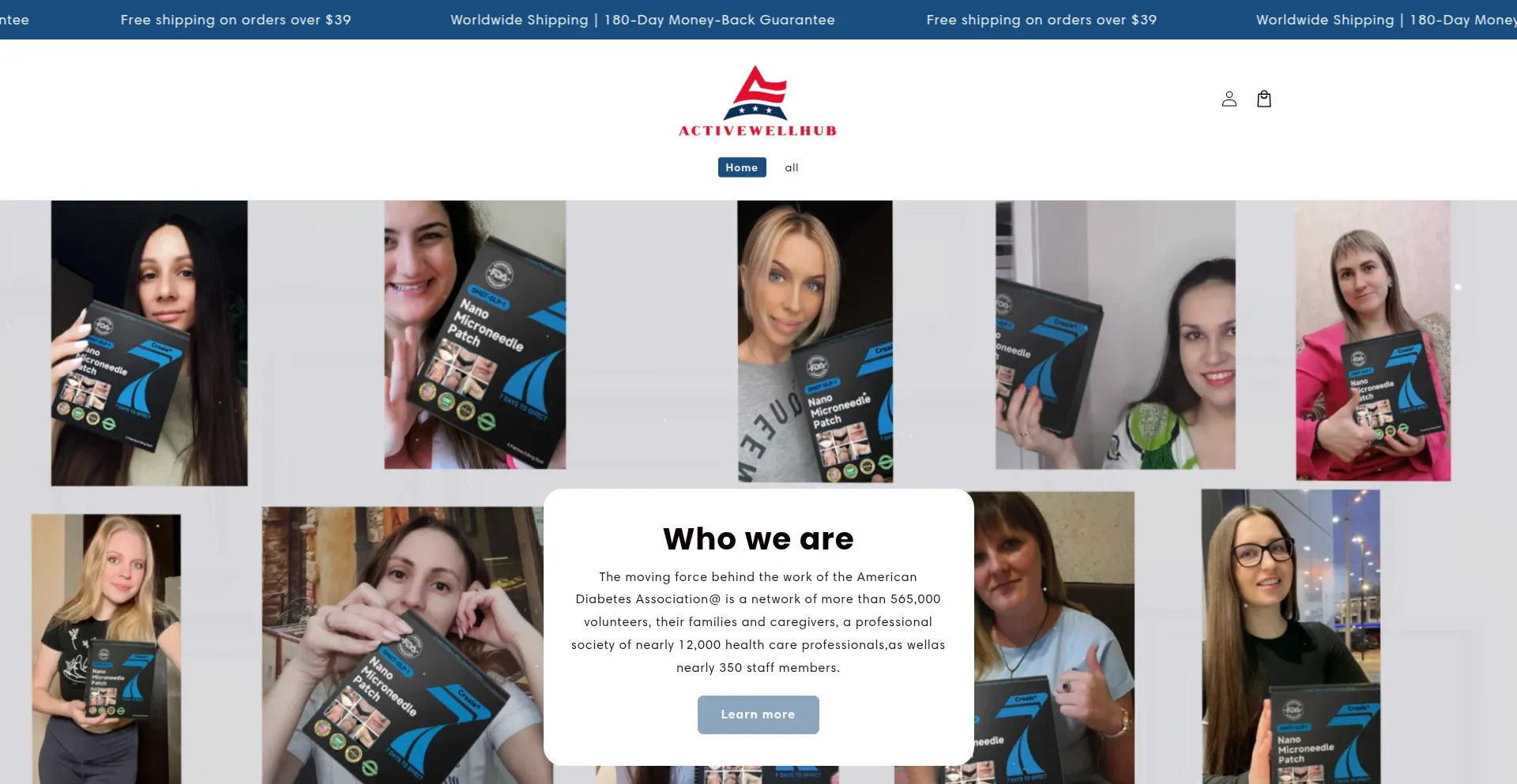 Website screenshot of Activewellhub.com