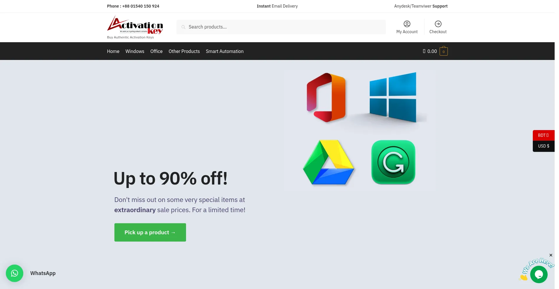 Website screenshot of Actvkey.com