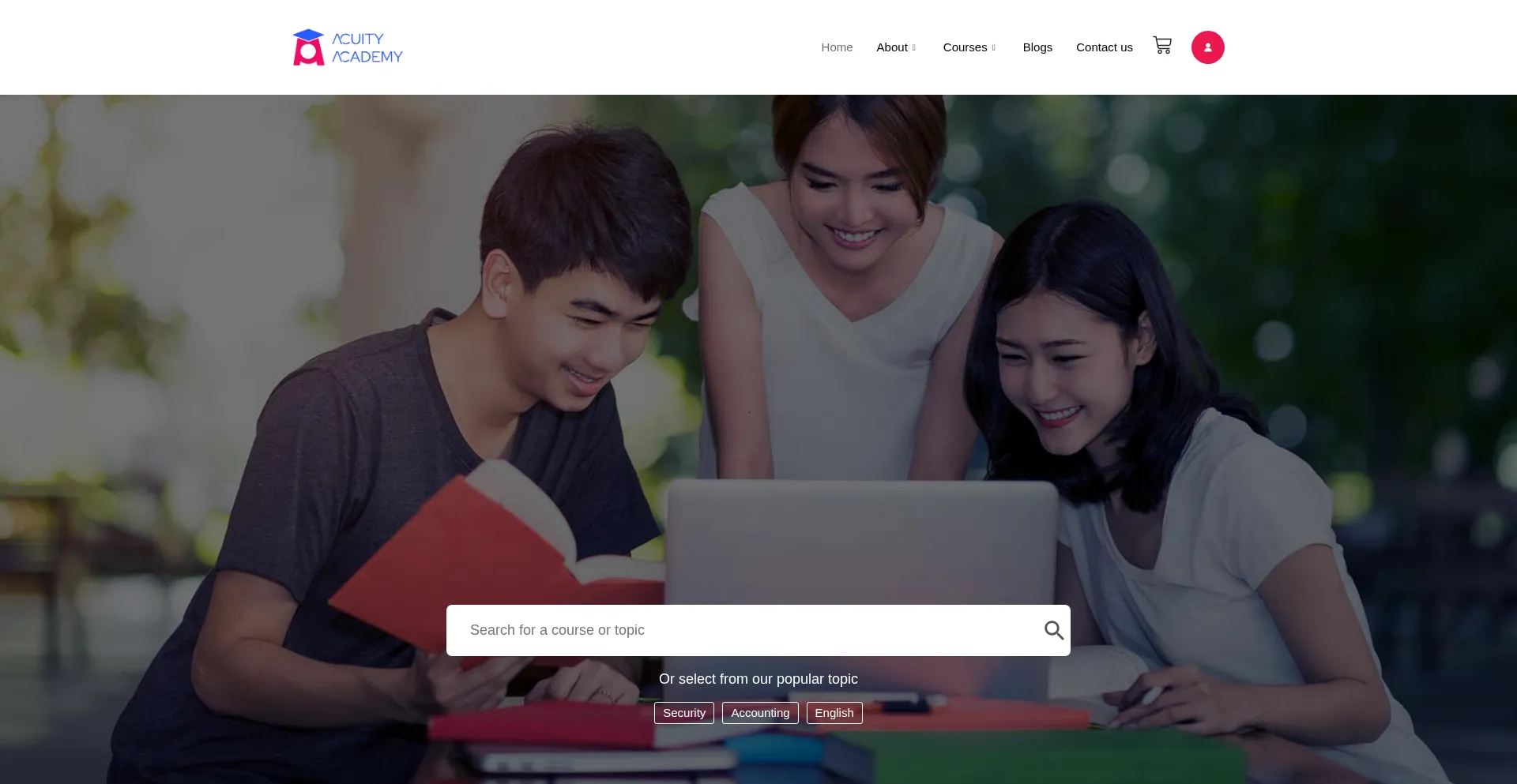 Website screenshot of Acuity.com.sg