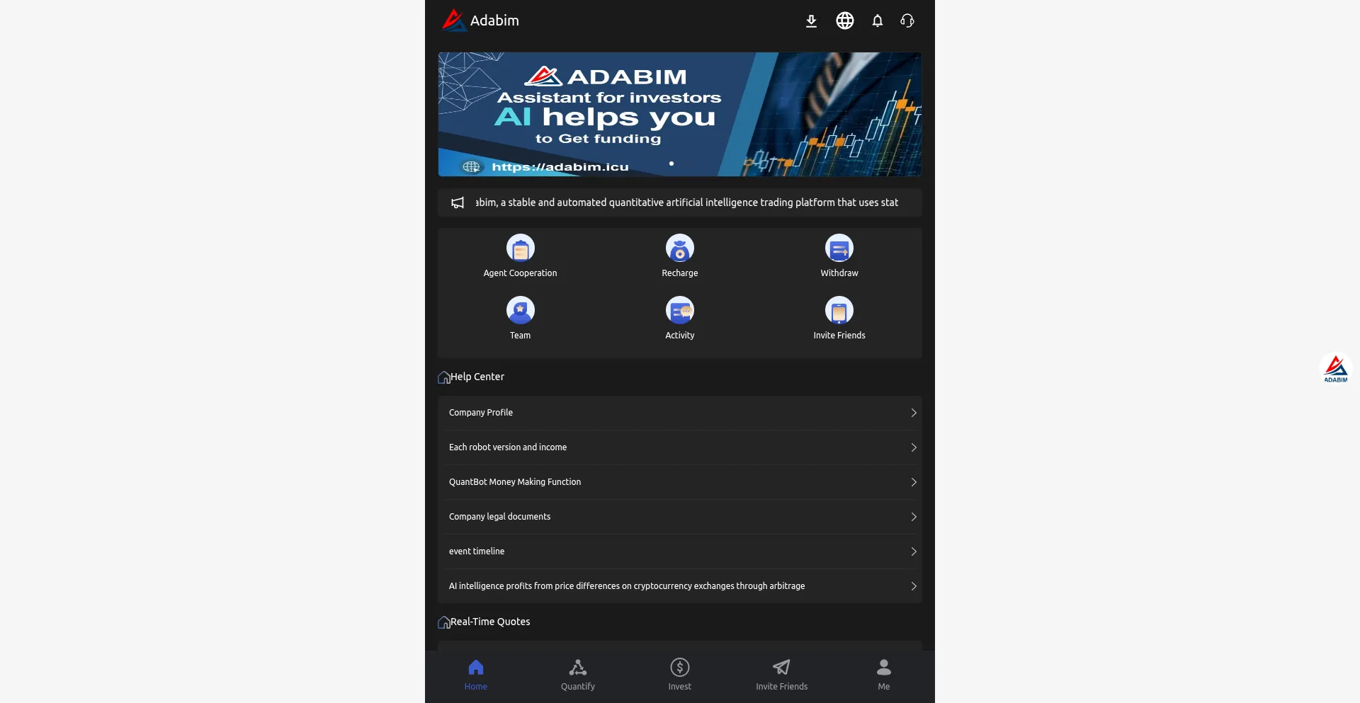 Website screenshot of Adabim.icu