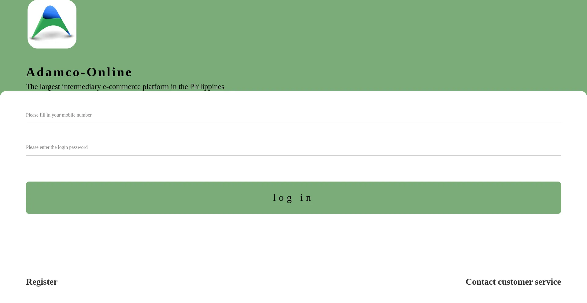 Website screenshot of Adamco-online.com