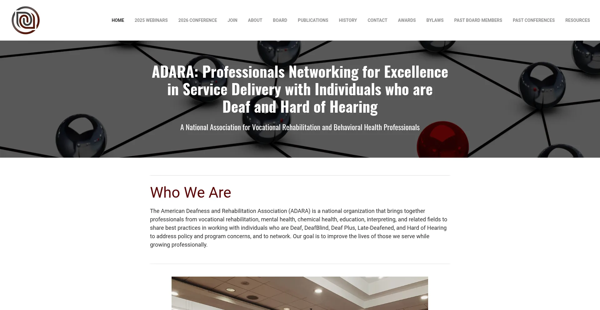 Website screenshot of Adara.org