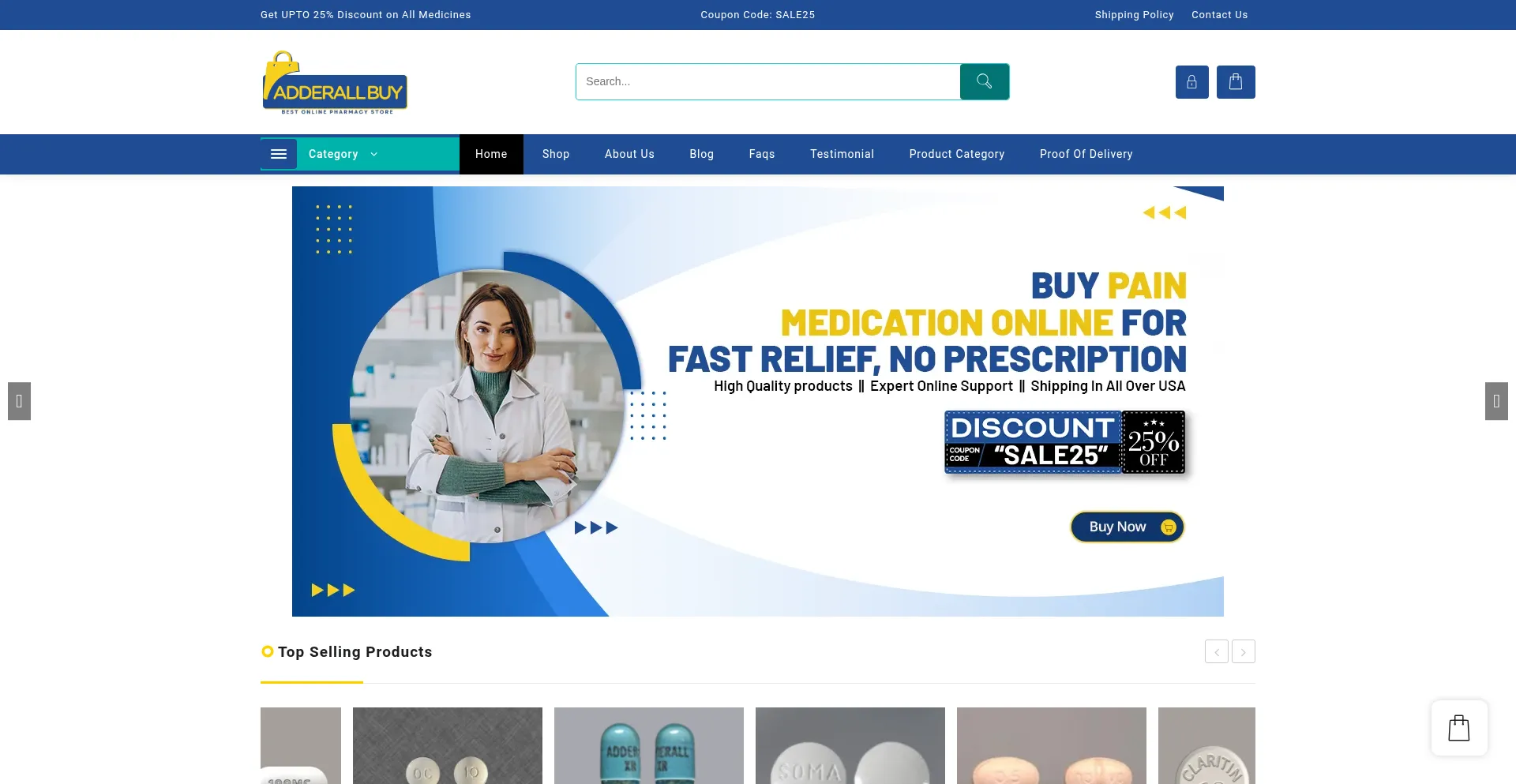 Website screenshot of Adderallbuy.com