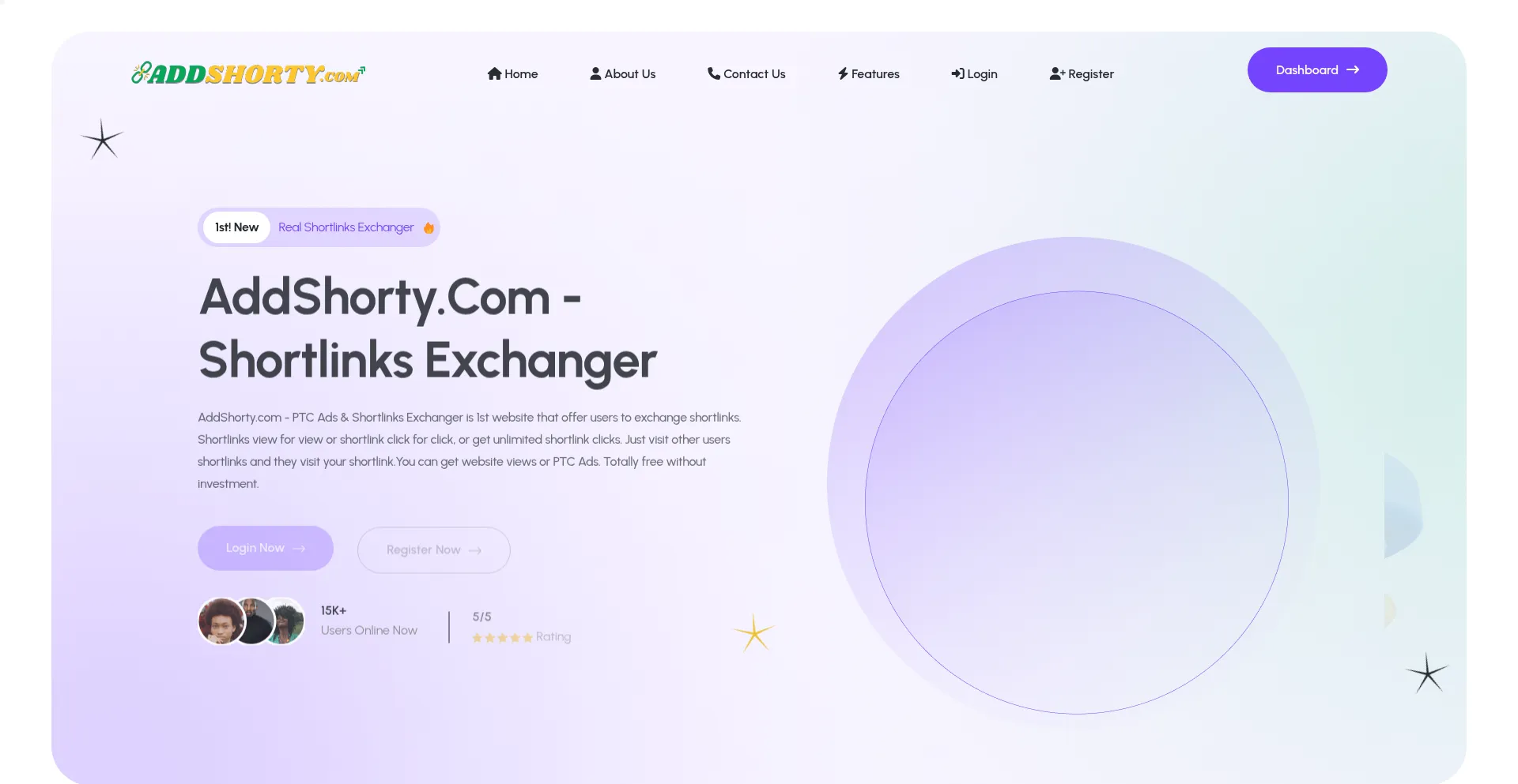 Website screenshot of Addshorty.com