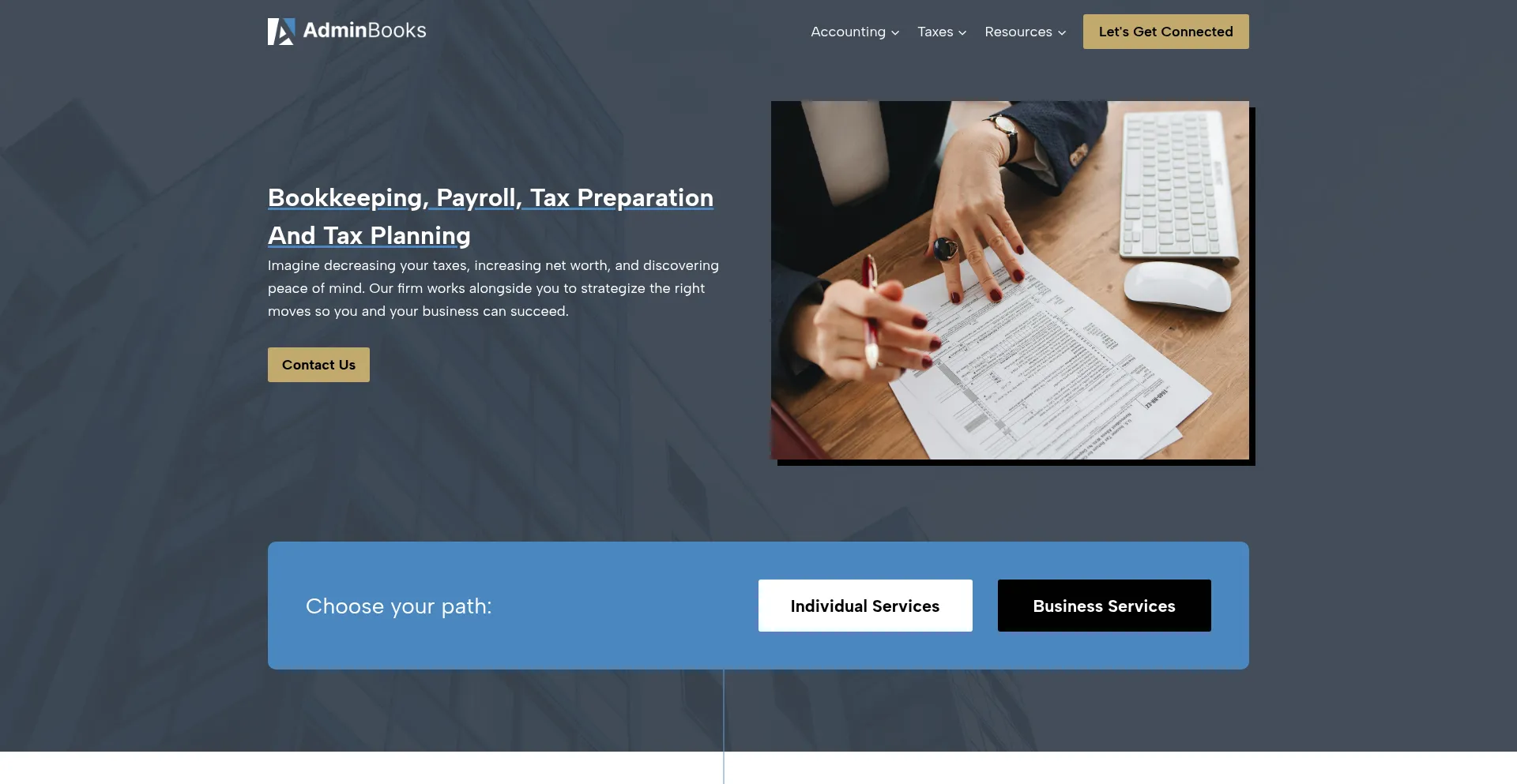 Website screenshot of Adminbooks.com