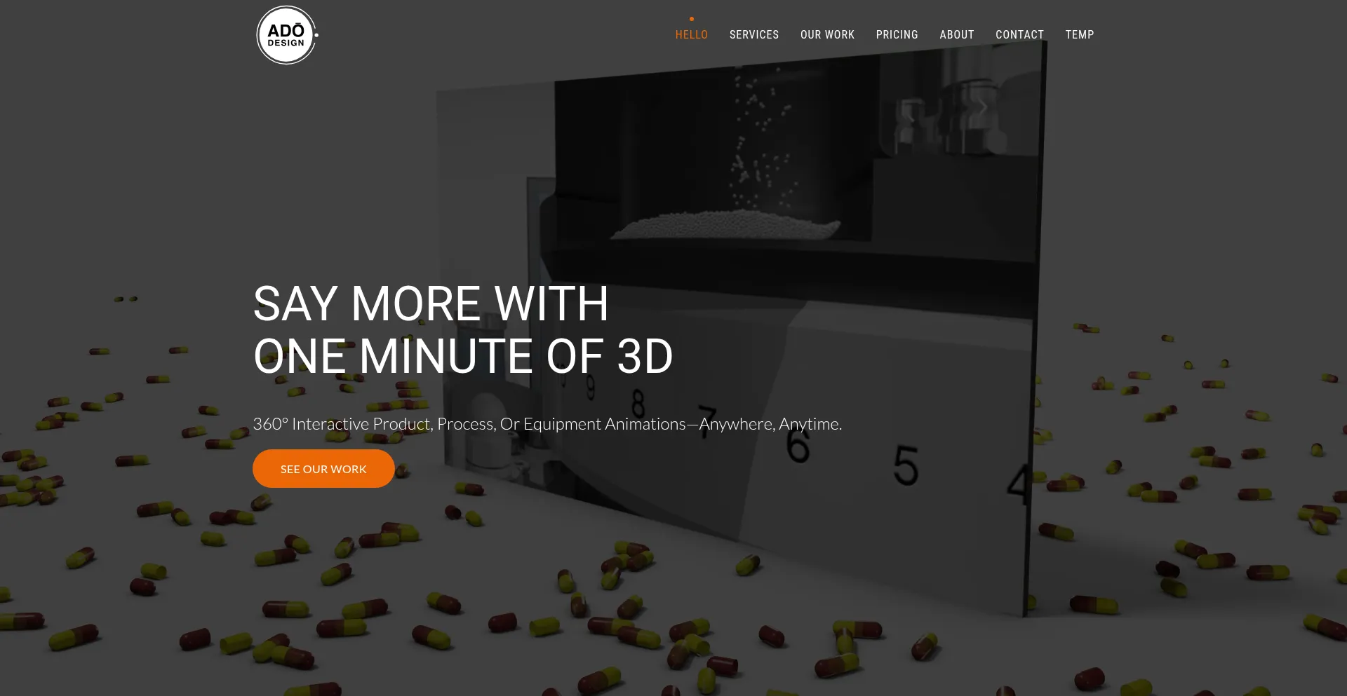 Website screenshot of Adodesign.com
