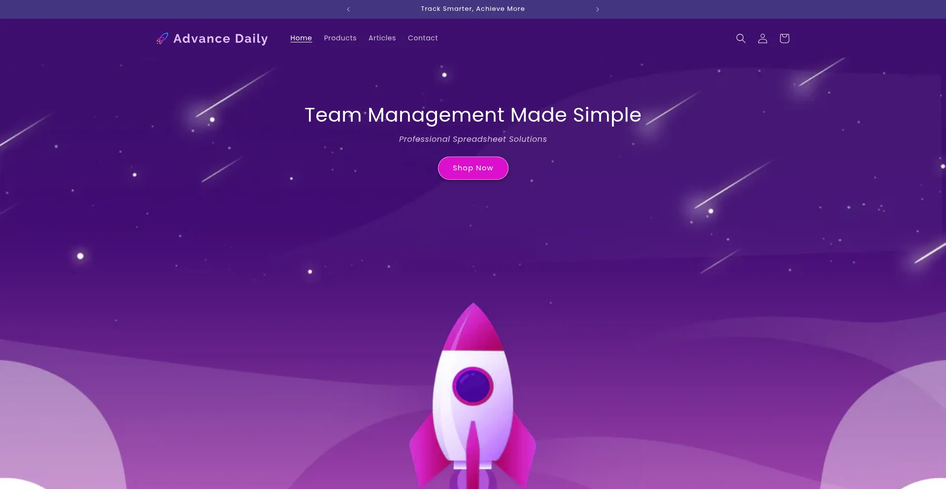 Website screenshot of Advance-daily.com