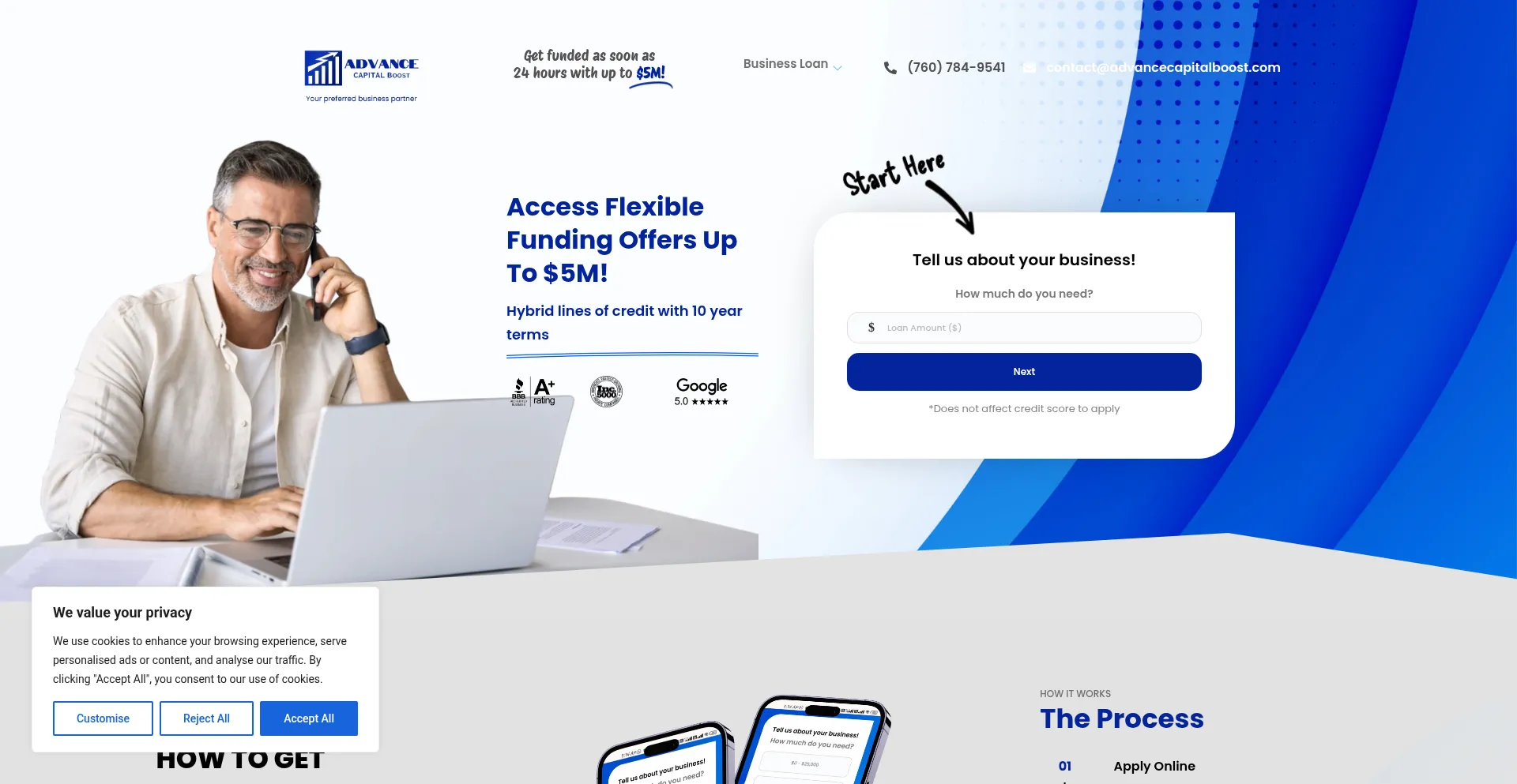 Website screenshot of Advancecapitalboost.com