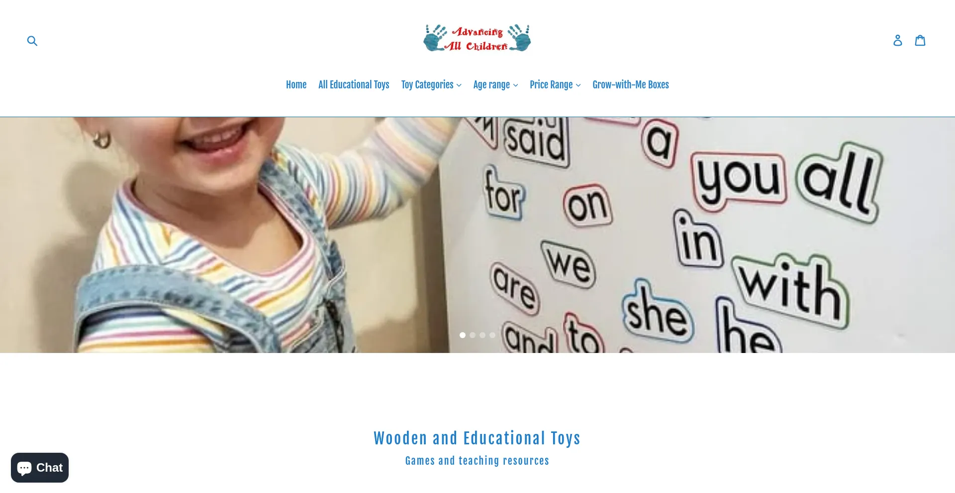Website screenshot of Advancingallchildren.com.au
