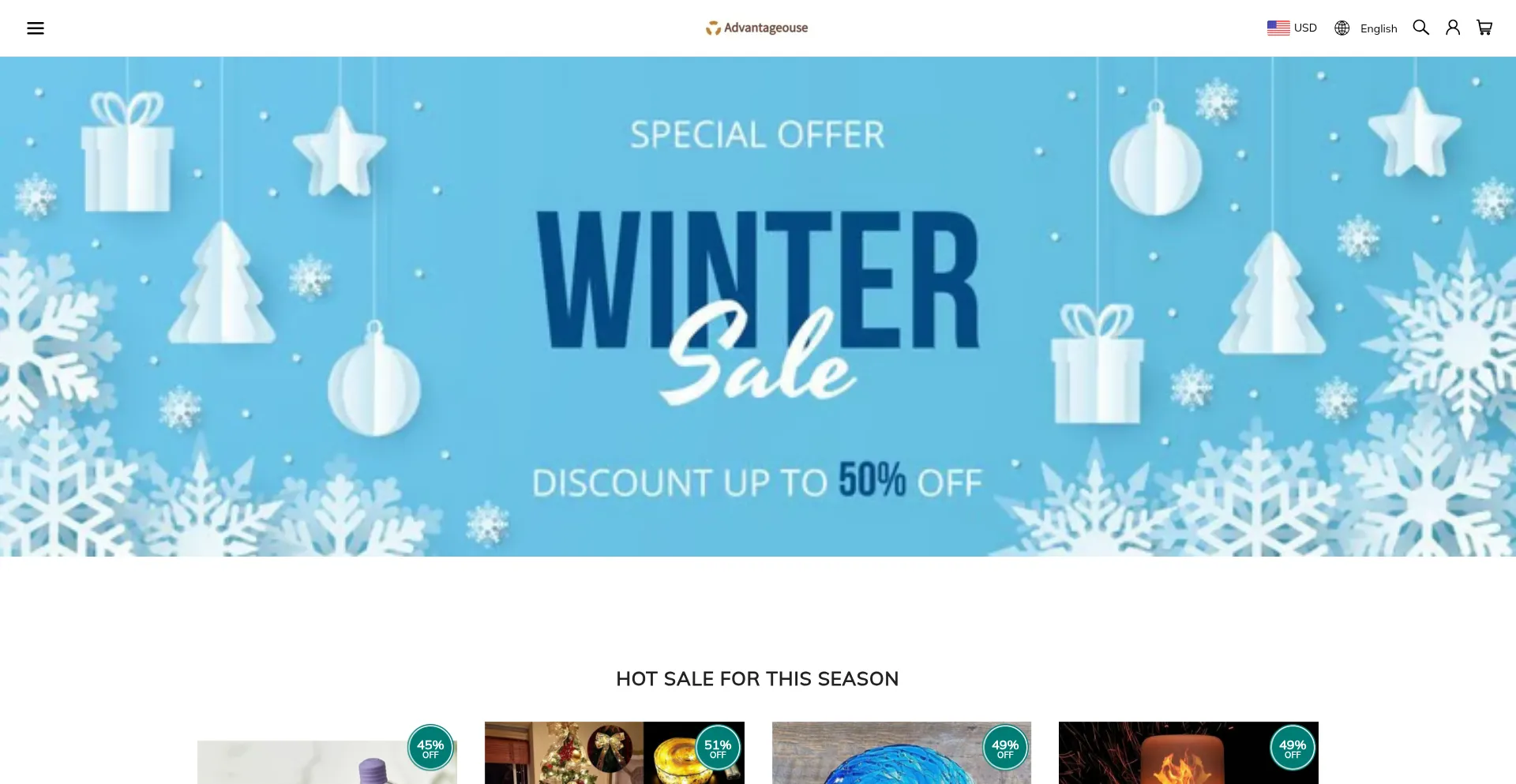 Website screenshot of Advantageouse.com