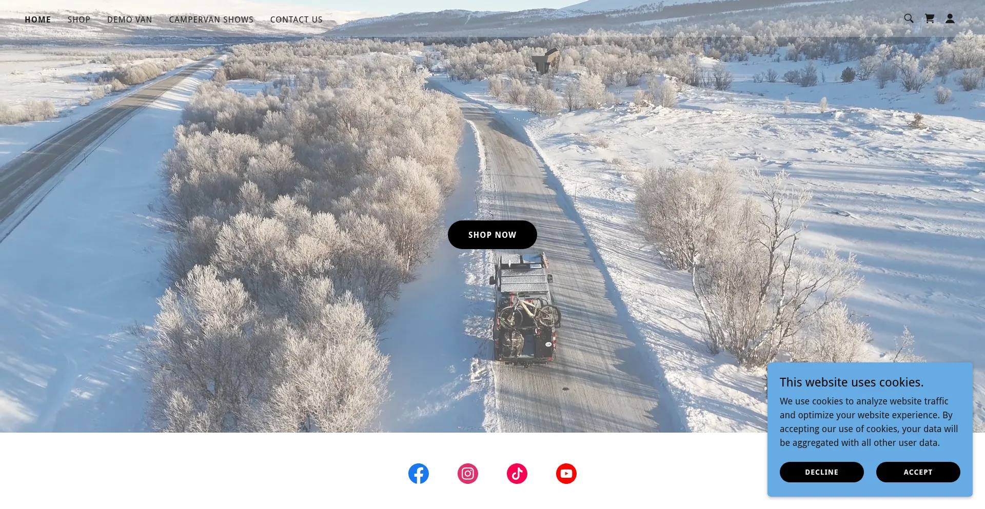 Website screenshot of Adventurevanlife.com