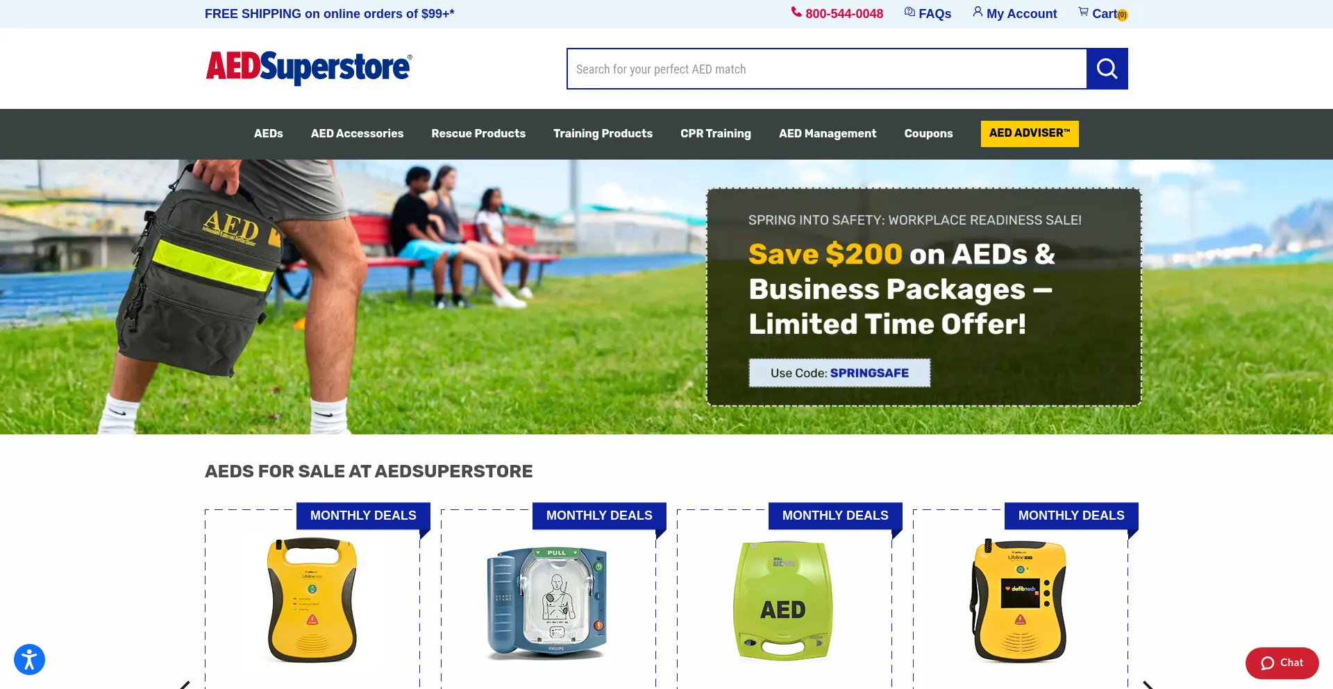 Website screenshot of Aedsuperstore.com
