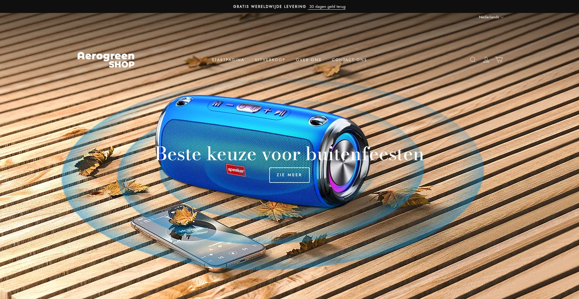 Website screenshot of Aerogreenshop.com