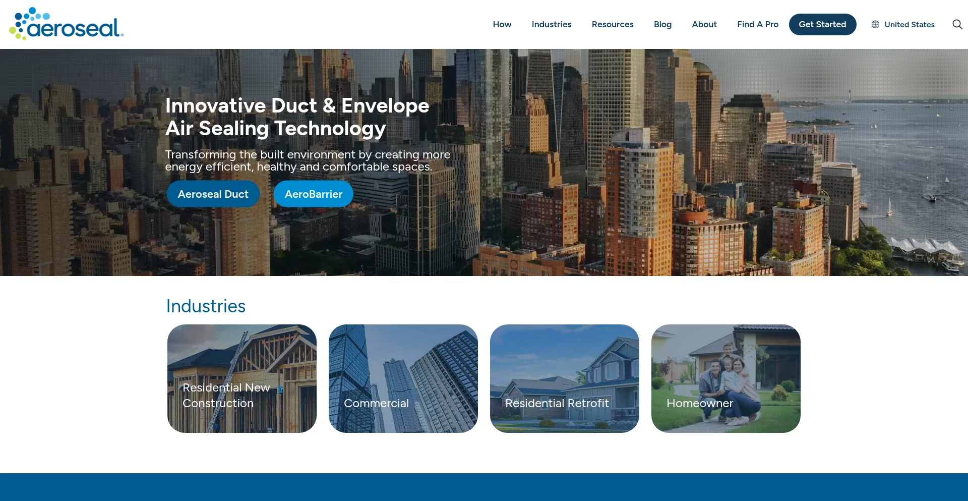 Website screenshot of Aeroseal.com