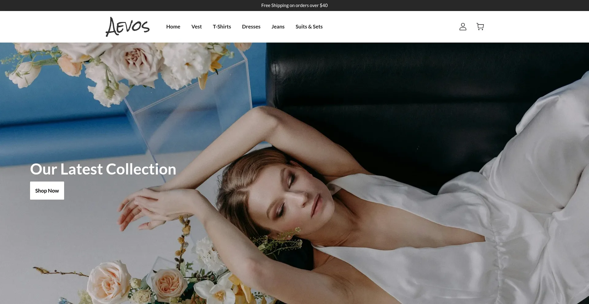 Website screenshot of Aevos.shop