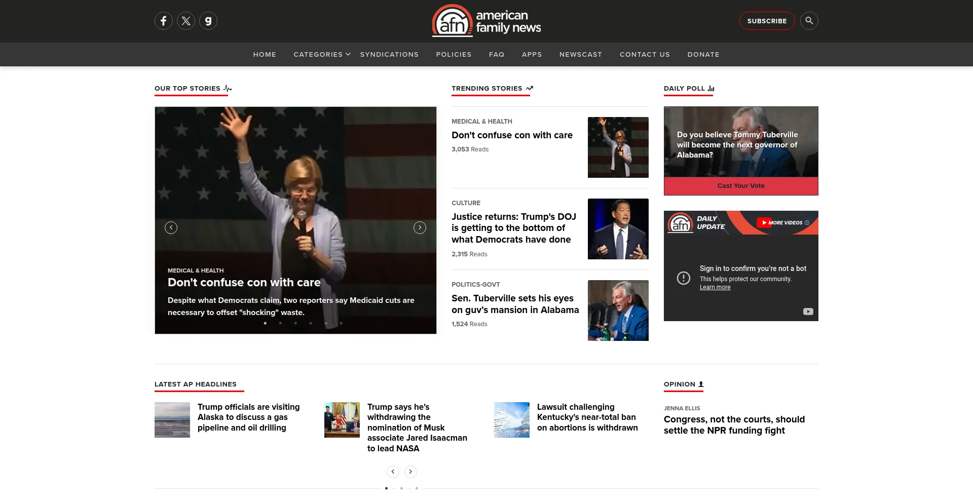 Website screenshot of Afn.net