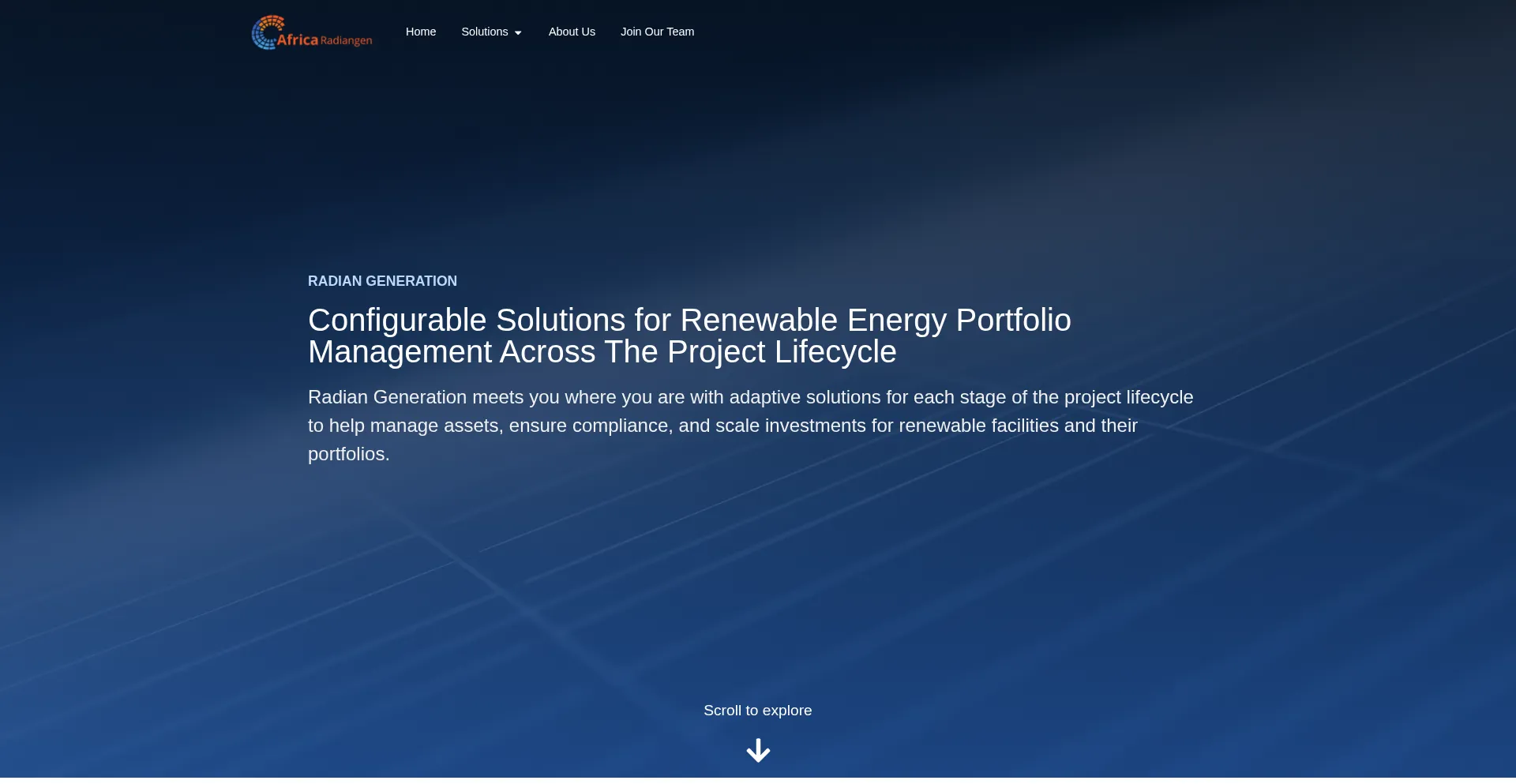Website screenshot of Africanradiangen.com