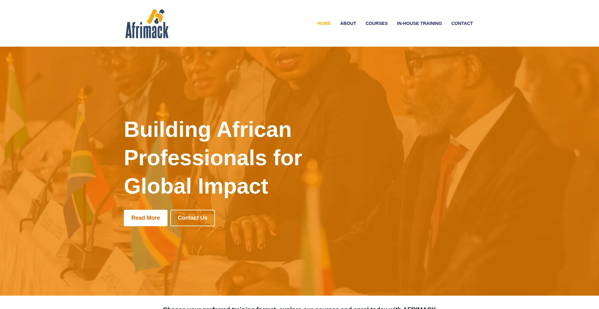 Website screenshot of Afrimack.co.za