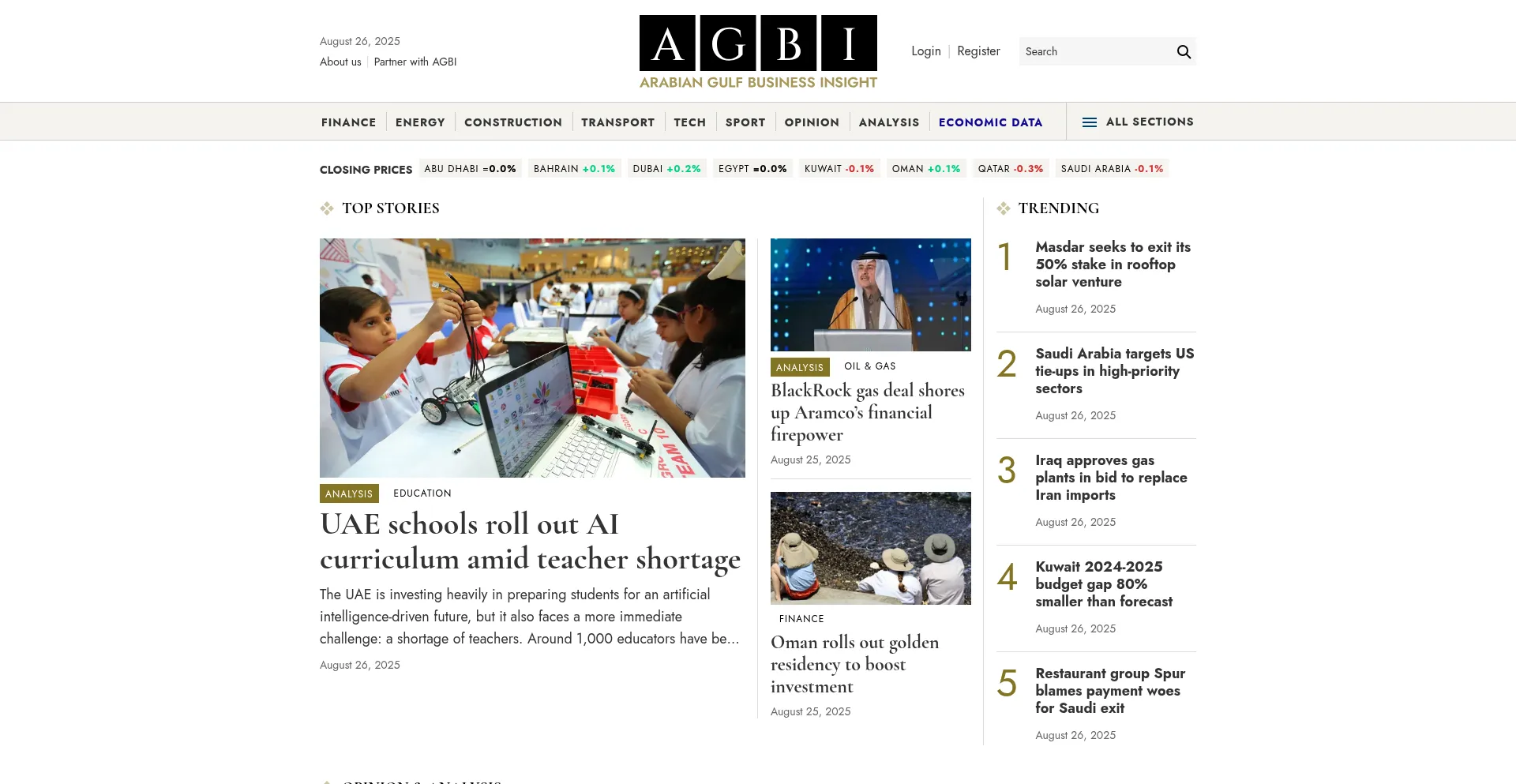 Website screenshot of Agbi.com