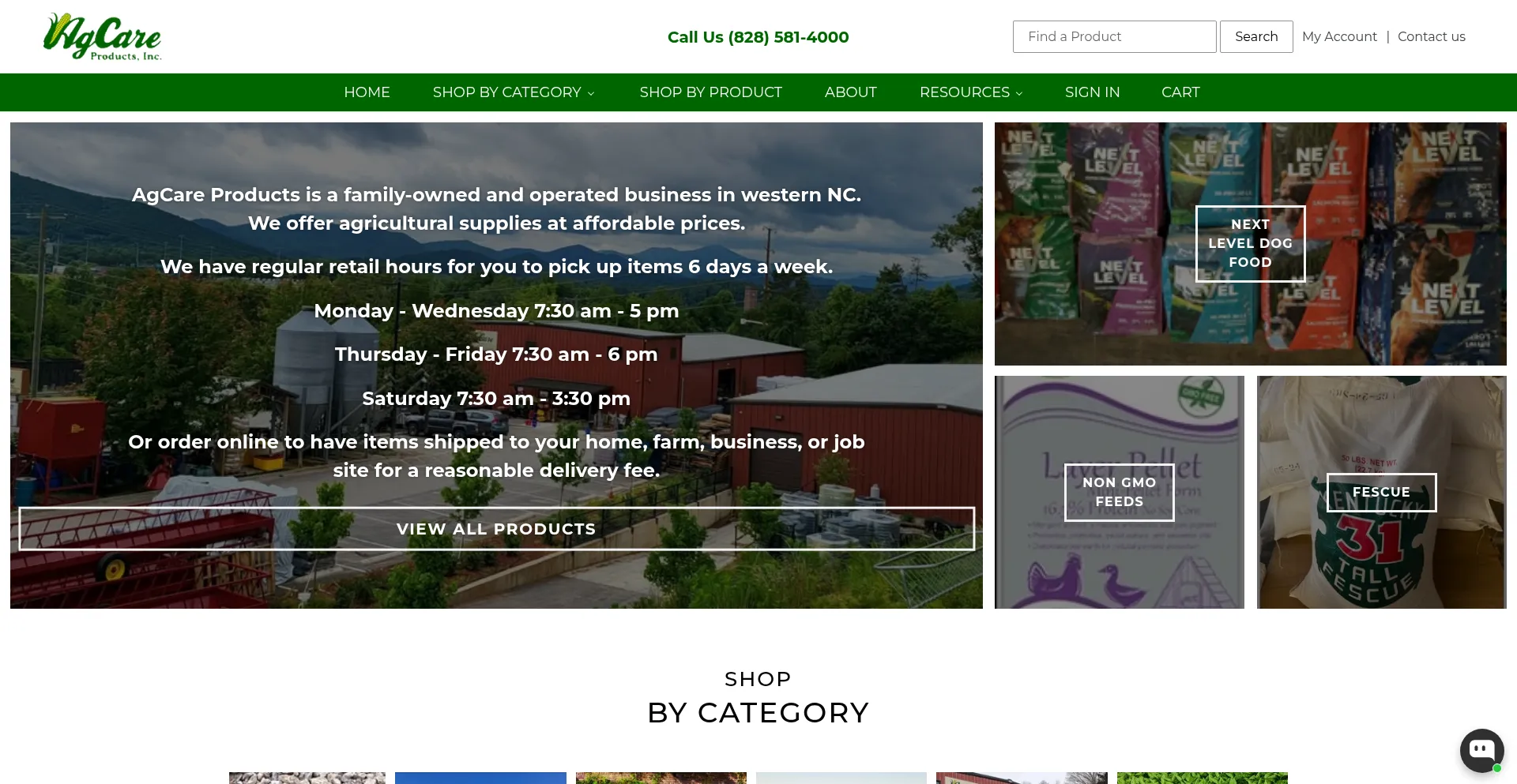 Website screenshot of Agcareproducts.com