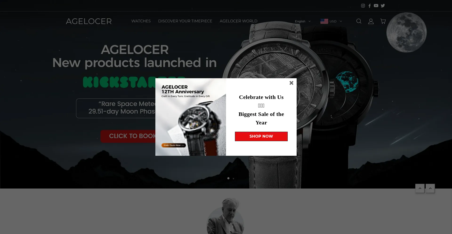 Website screenshot of Agelocershop.com