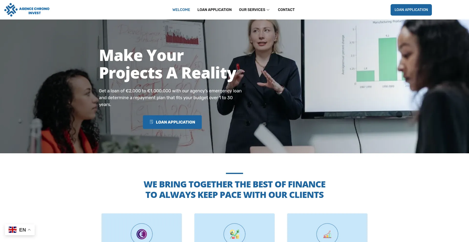 Website screenshot of Agencechronoinvest.com