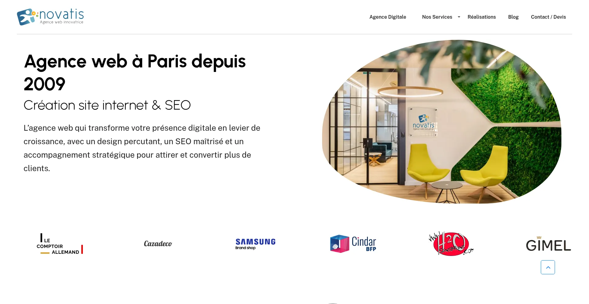 Website screenshot of Agencewebnovatis.fr