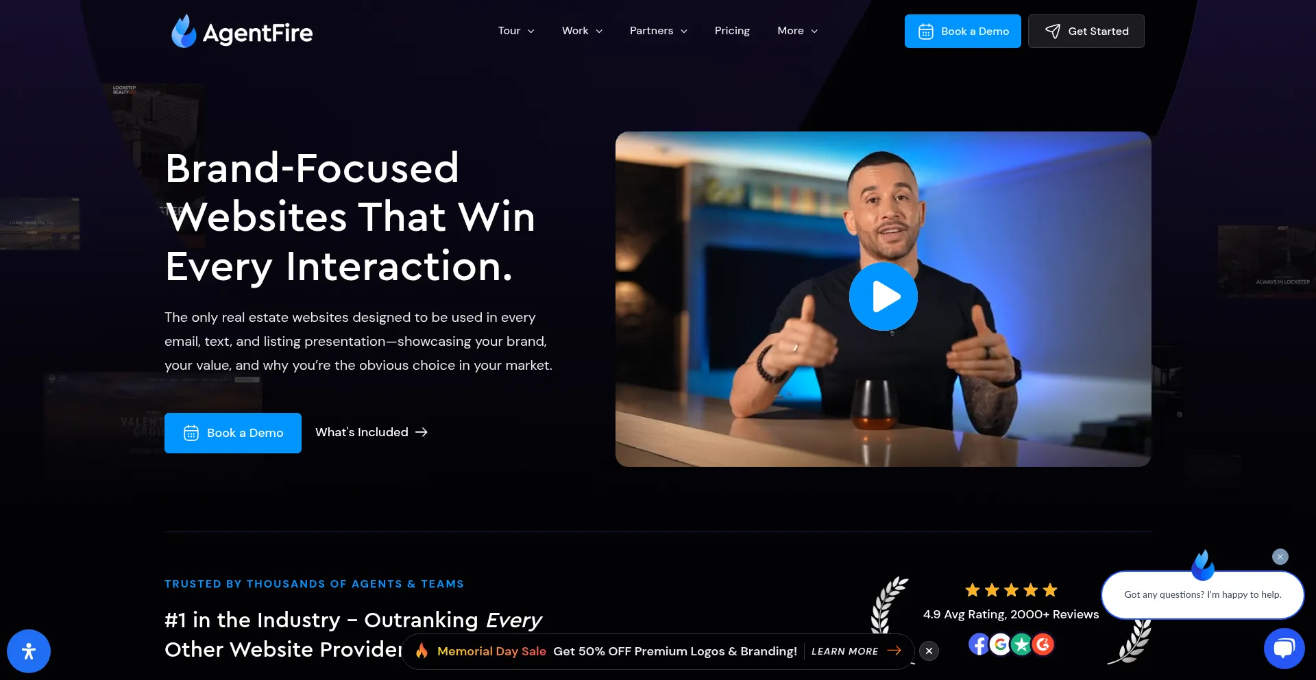 Website screenshot of Agentfire.com