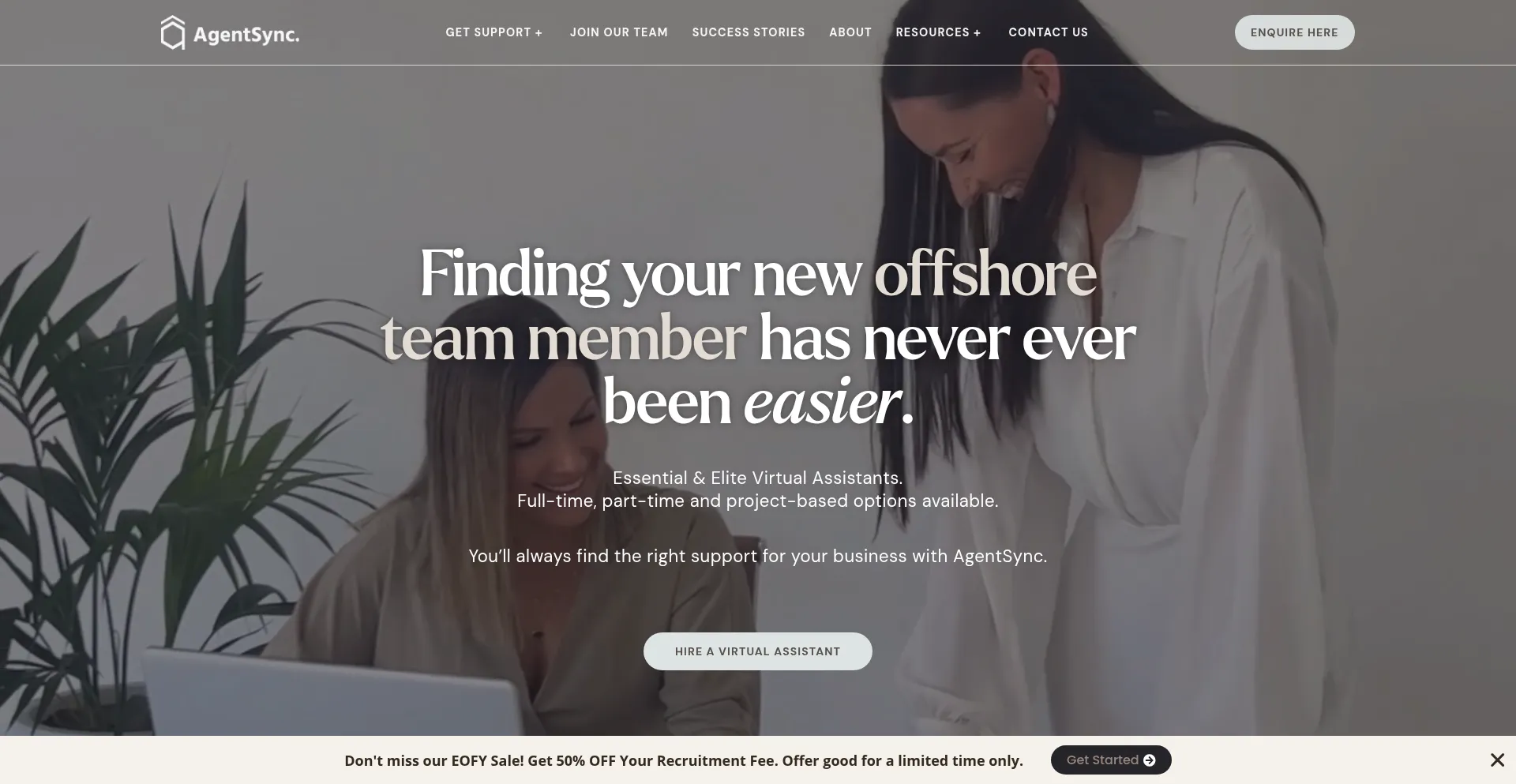 Website screenshot of Agentsync.com.au