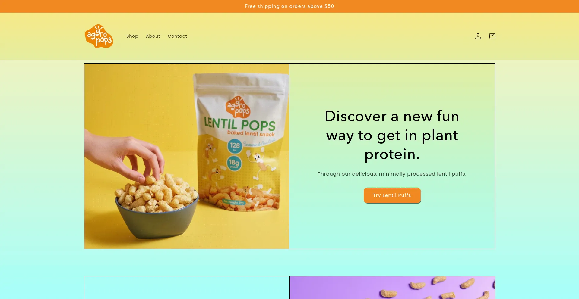 Website screenshot of Aggropops.com