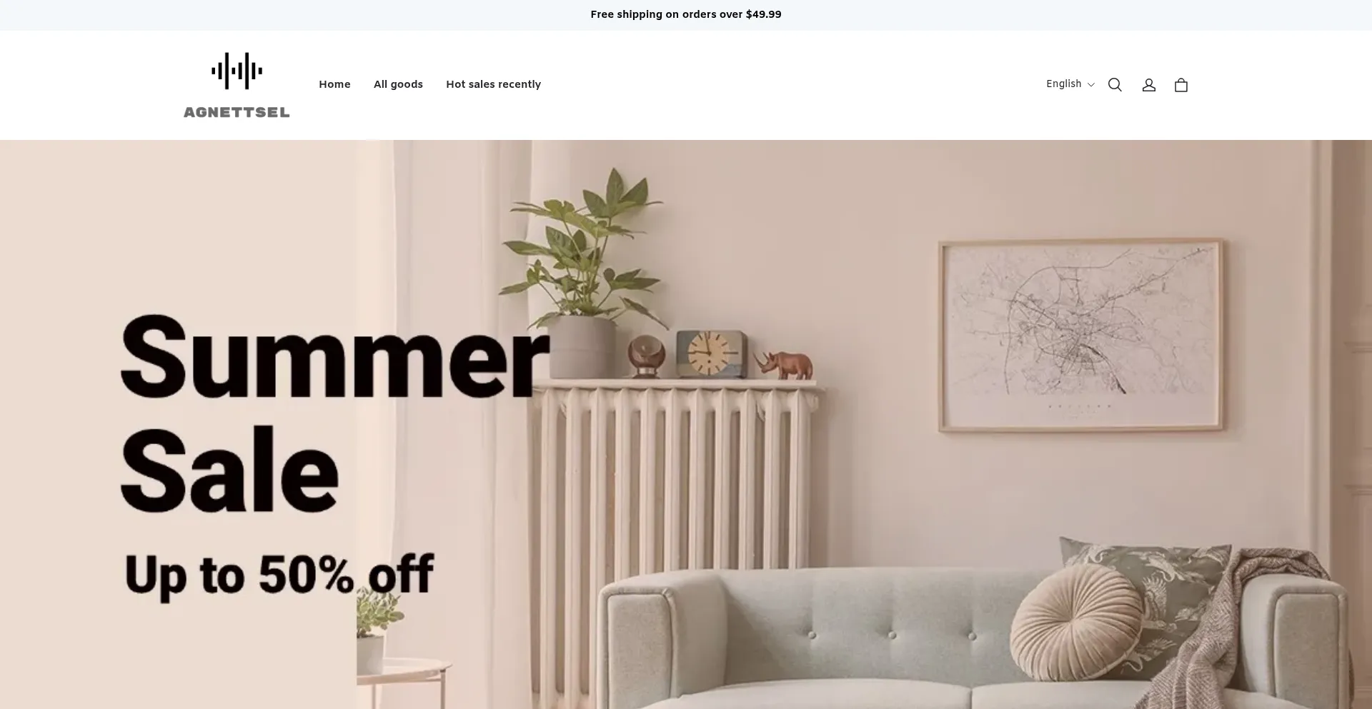 Website screenshot of Agnettsel.com