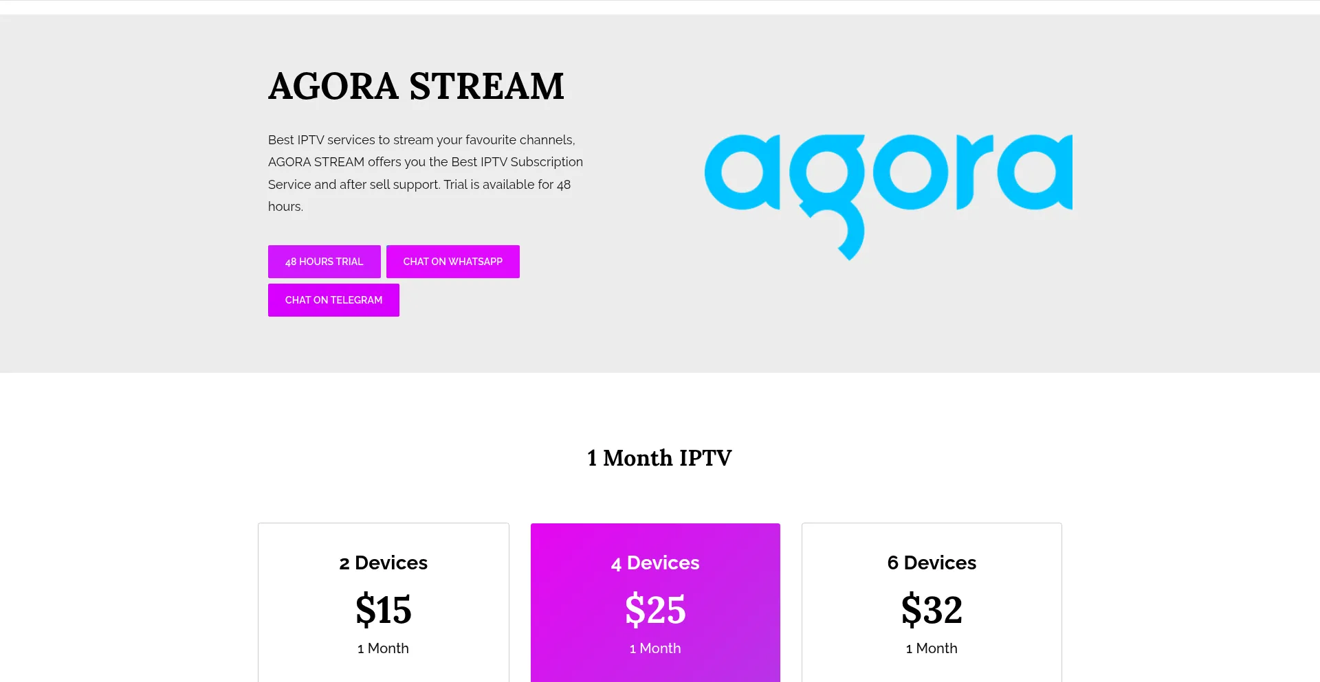 Website screenshot of Agorastream.net