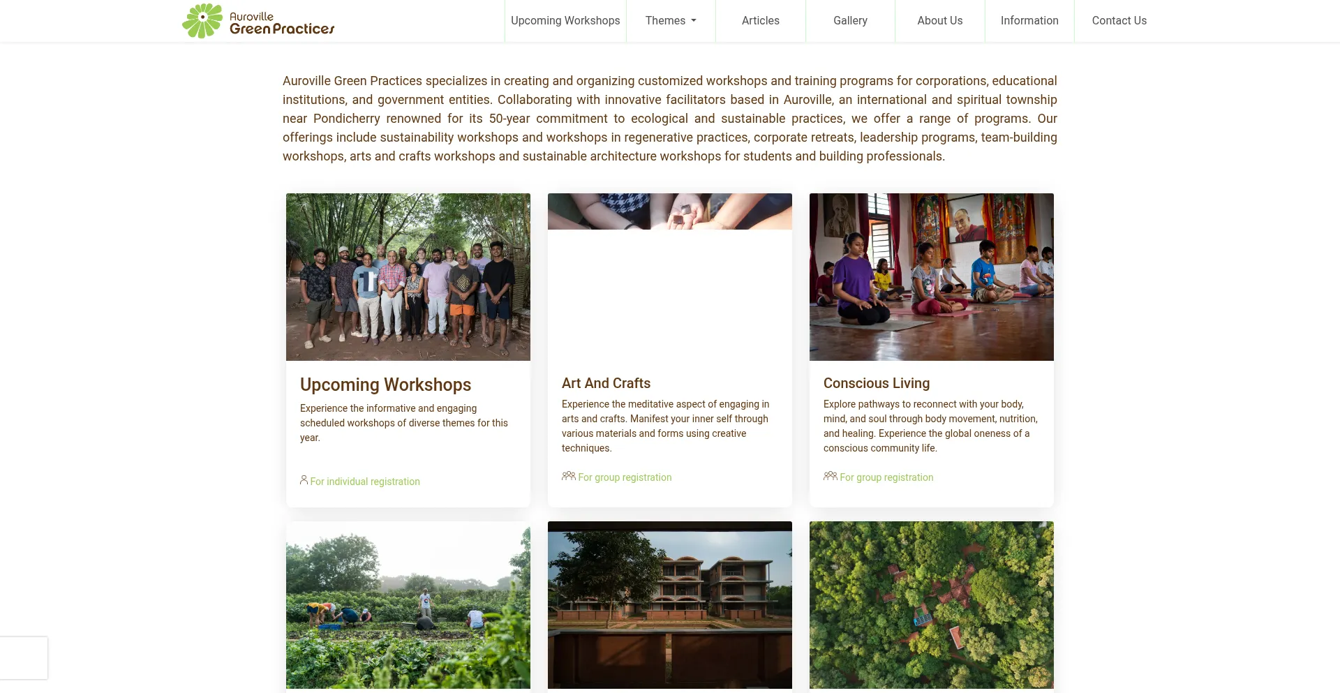 Website screenshot of Agpworkshops.com