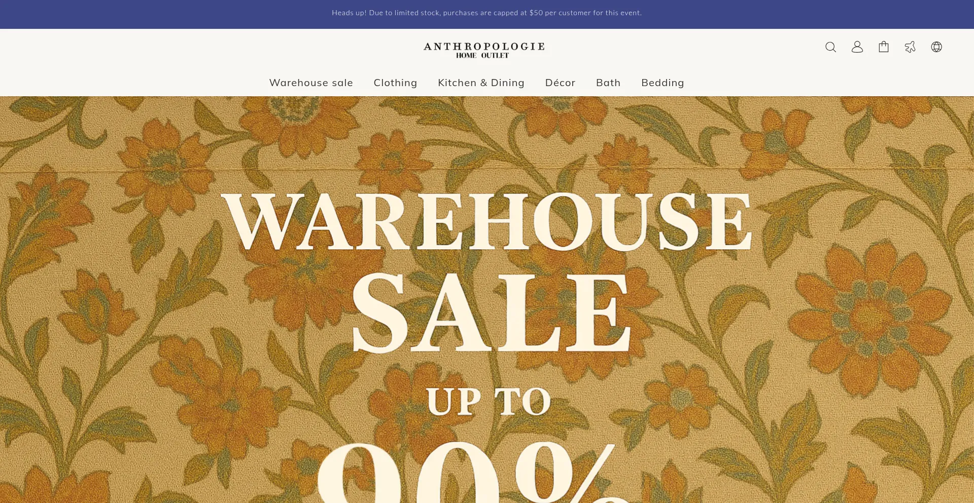 Website screenshot of Ahomeoutlet.shop
