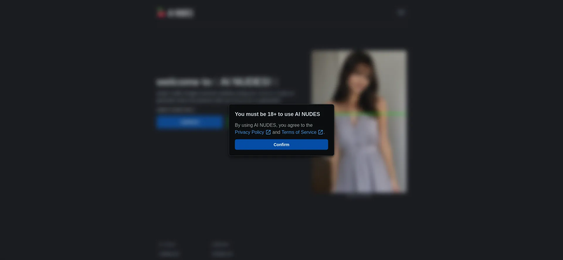 Website screenshot of Ai-nudes.ai