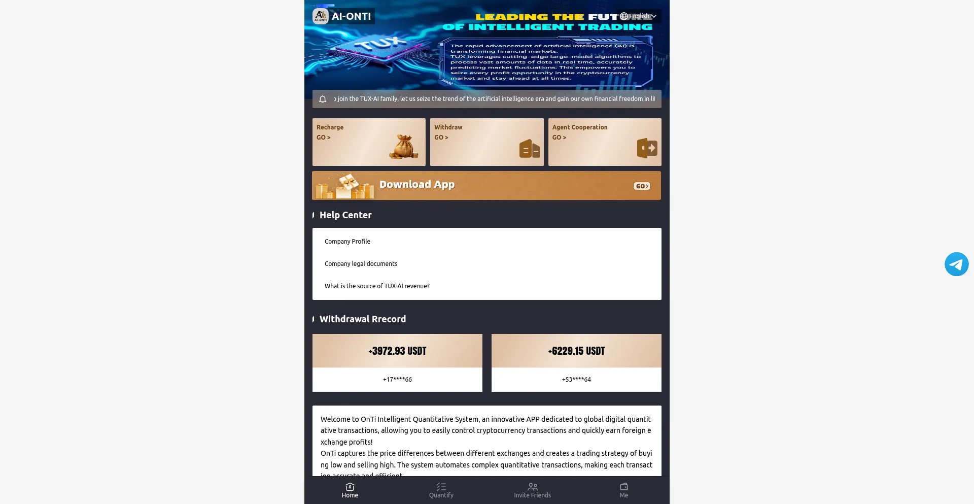 Website screenshot of Ai-onti.vip