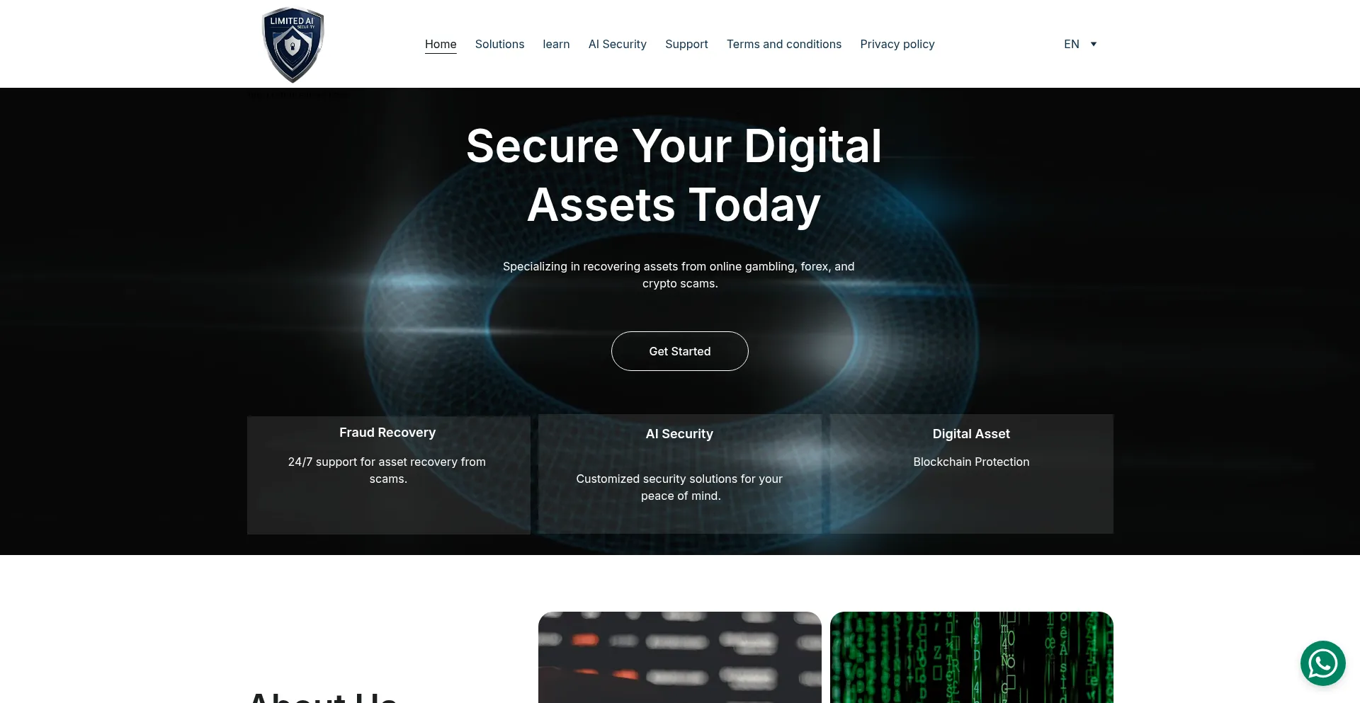 Website screenshot of Aib-security.com