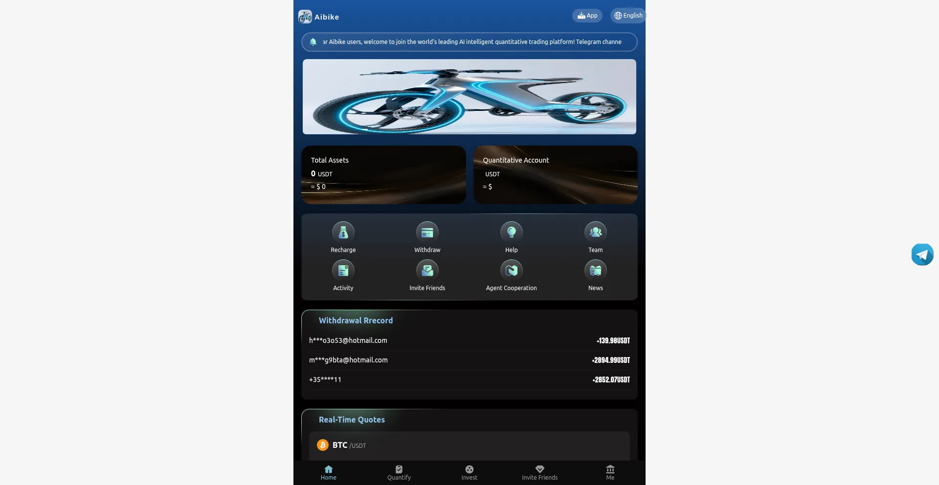 Website screenshot of Aibike.shop