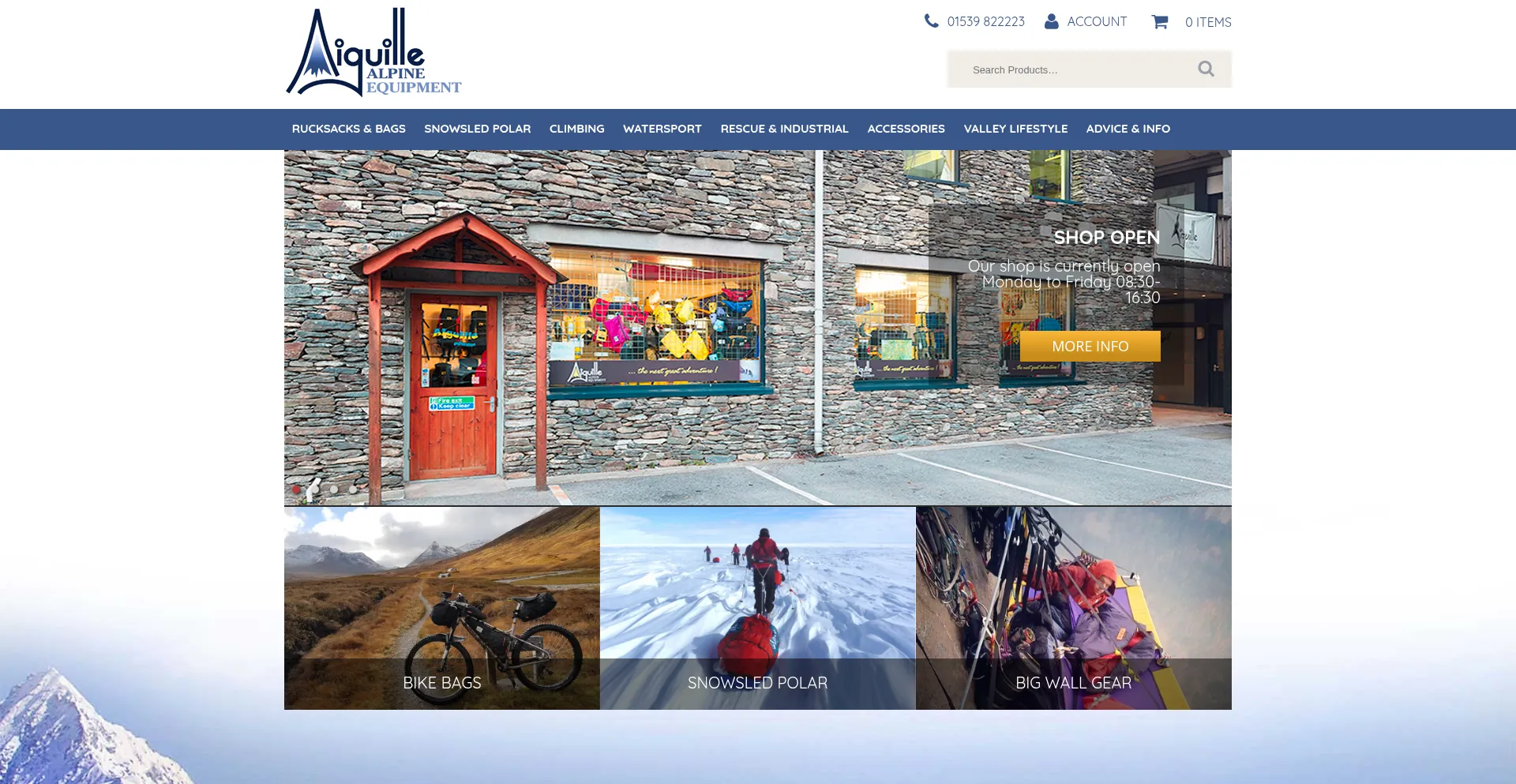 Website screenshot of Aiguillealpine.co.uk